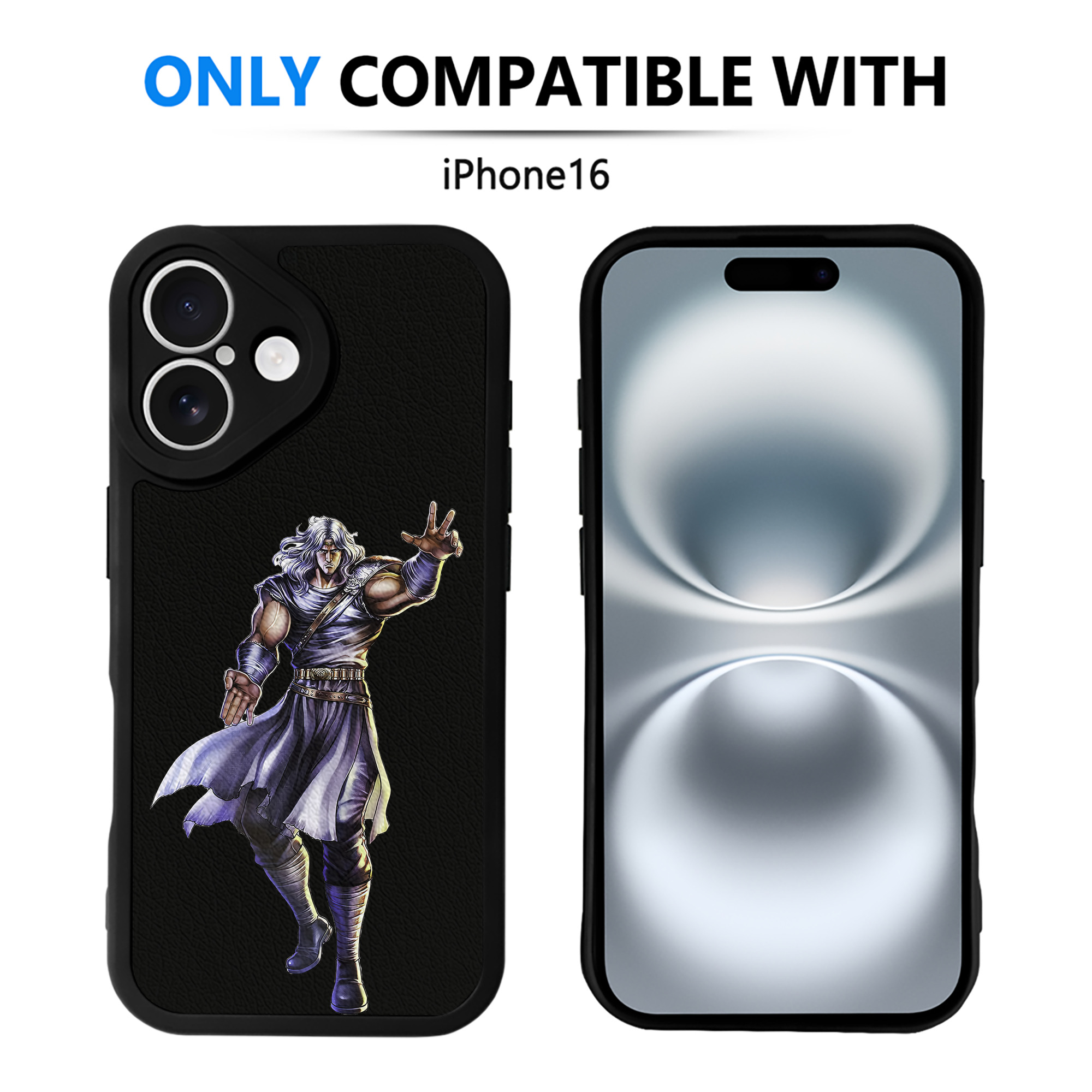 （画像用） 北斗の拳 Fist of the North Star 【iPhone 16シリーズ対応】シリコンスマホケース（レザー調） 材質：シリコン